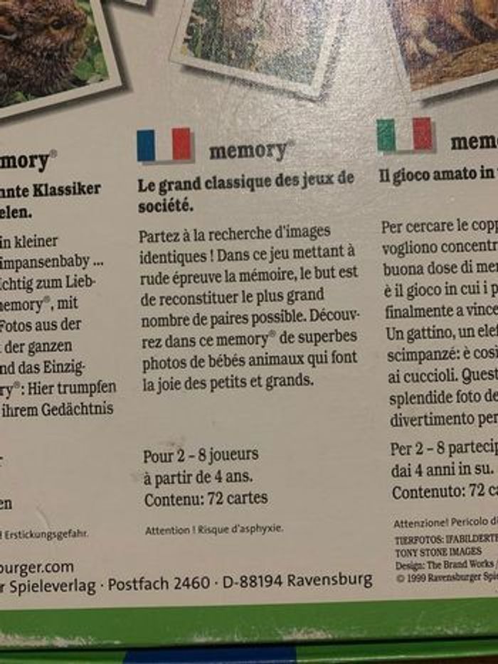 Mémo animaux À partir de 4 ans Ravensburger - photo numéro 3