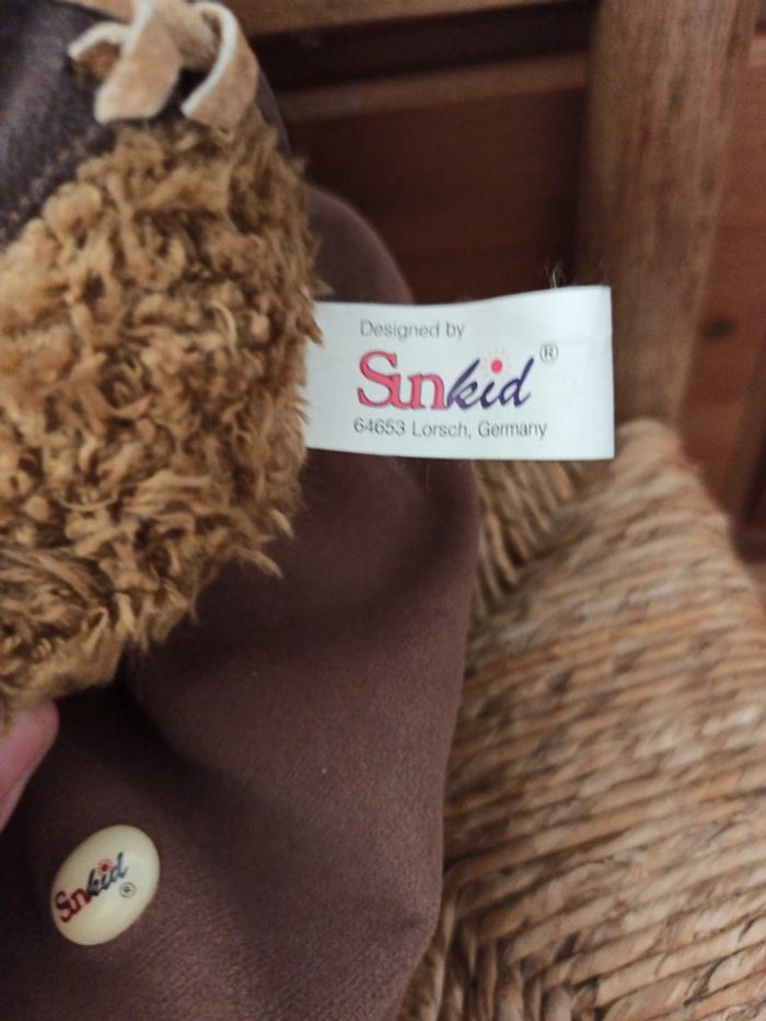 Peluche sunkid ours German bear tbe - photo numéro 4