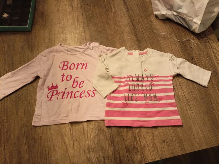 Lot de deux t-shirts manches longues fille