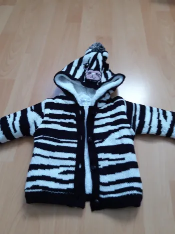 Magnifique veste "zèbre" doublée à capuche