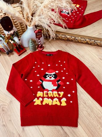 Taille 6 ans pull Noël garçon Tex rouge * pingouin * 🎄