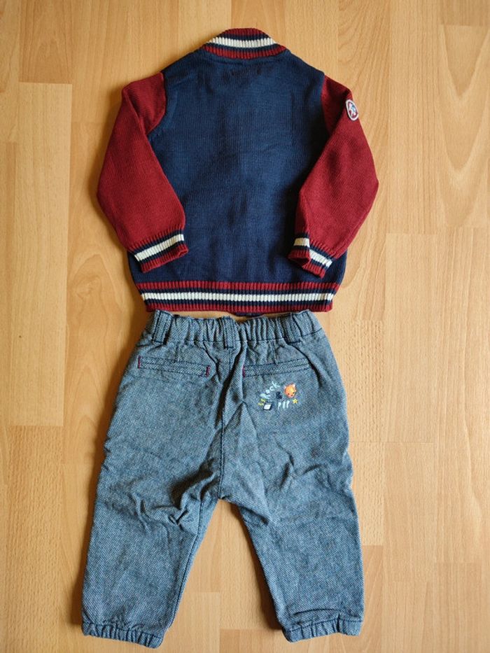 Lot ensemble tenue Pantalon et Gilet zippé assorti Neufs Sergent Major en 12-18M - photo numéro 2