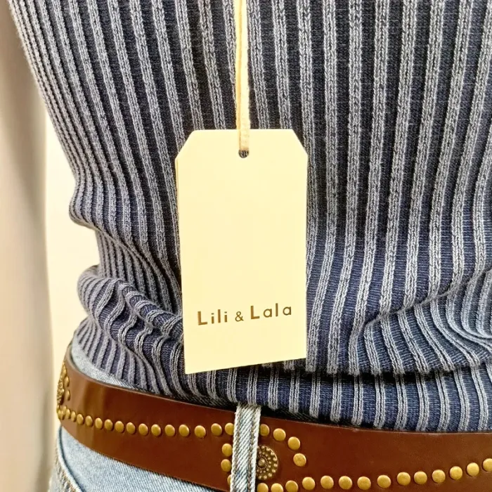 Top bandeau côtelé bleu marine – Lili & Lala – Taille M-L A744 - photo numéro 4