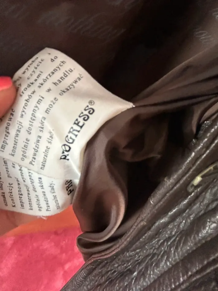 Blouson marron en cuir Progress homme L - photo numéro 7