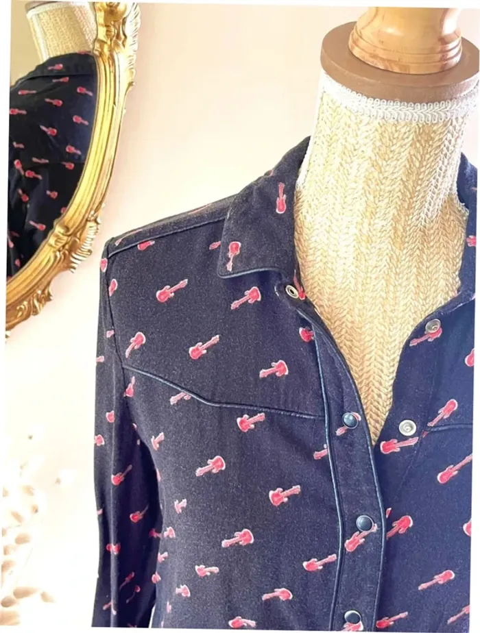 Chemisier Kookai - Taille M - Imprimé Guitares électrique - photo numéro 15