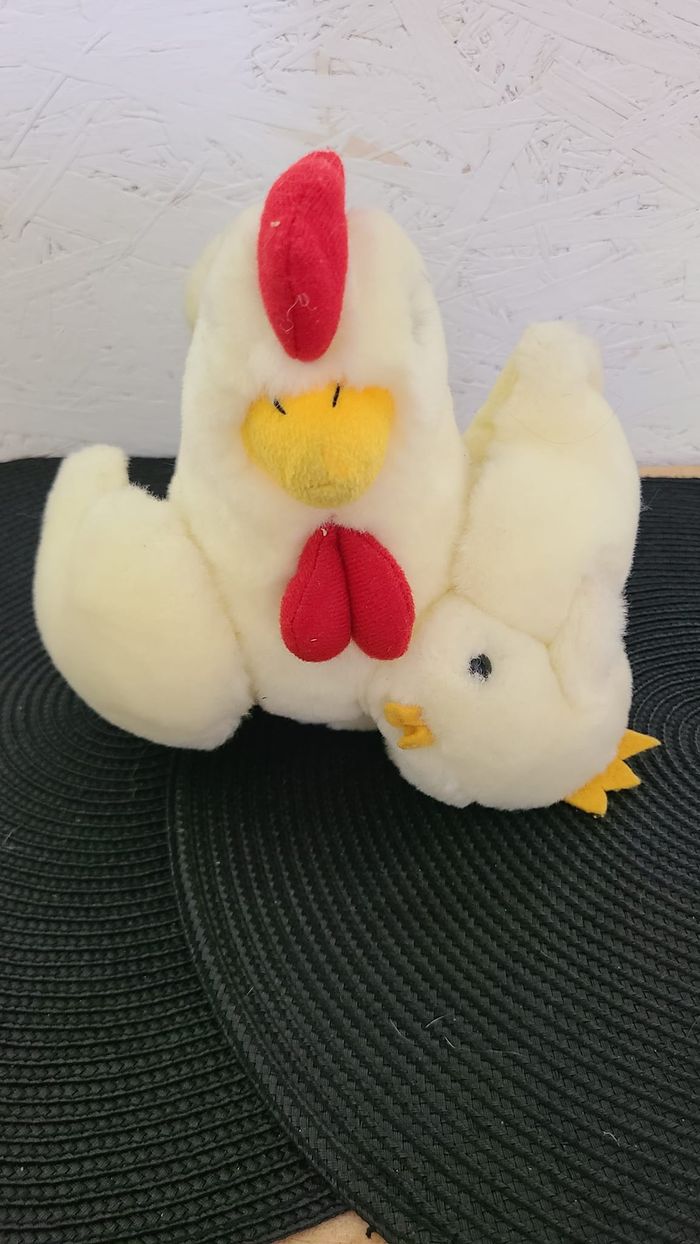 peluche poule avec poussin - photo numéro 3