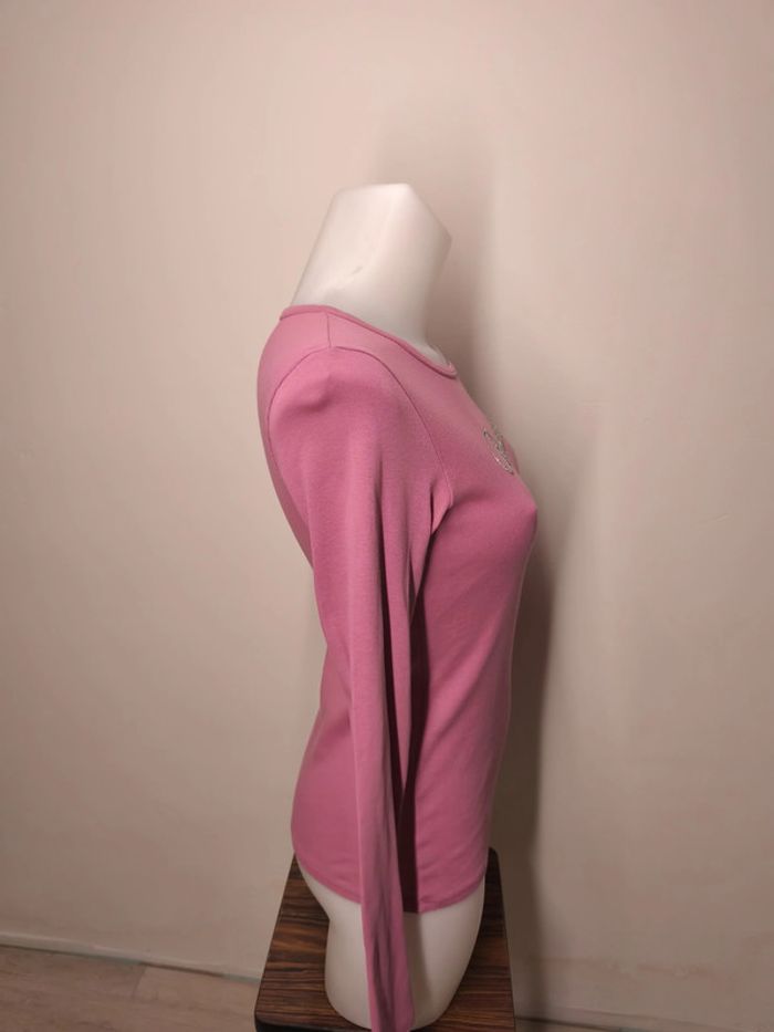 T-shirt manche longue Benetton Femme Taille M Rose - photo numéro 4