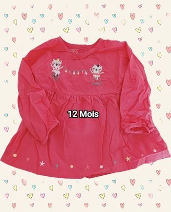 Blouse brodée bébé. 12 mois. DPAM.