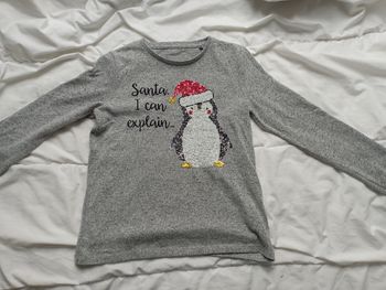 Pull gris manches longues beabs pingouin palomino 134/140 cm 5€ neuf