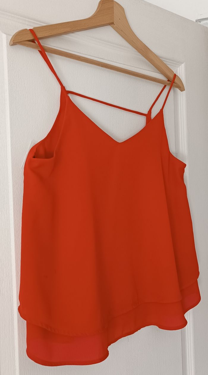 Top Bretelles Fines Rouge Pieces Femme - photo numéro 3
