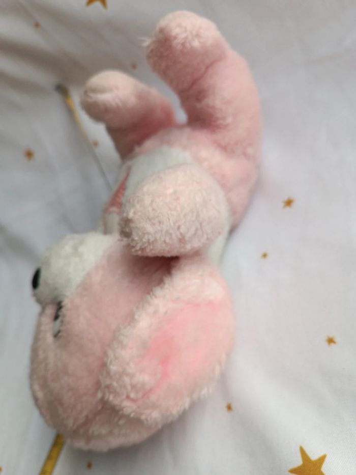 Vintage Doudou peluche plush Teddy chien dog puppy rose pink glace ice cream cône cp - photo numéro 10