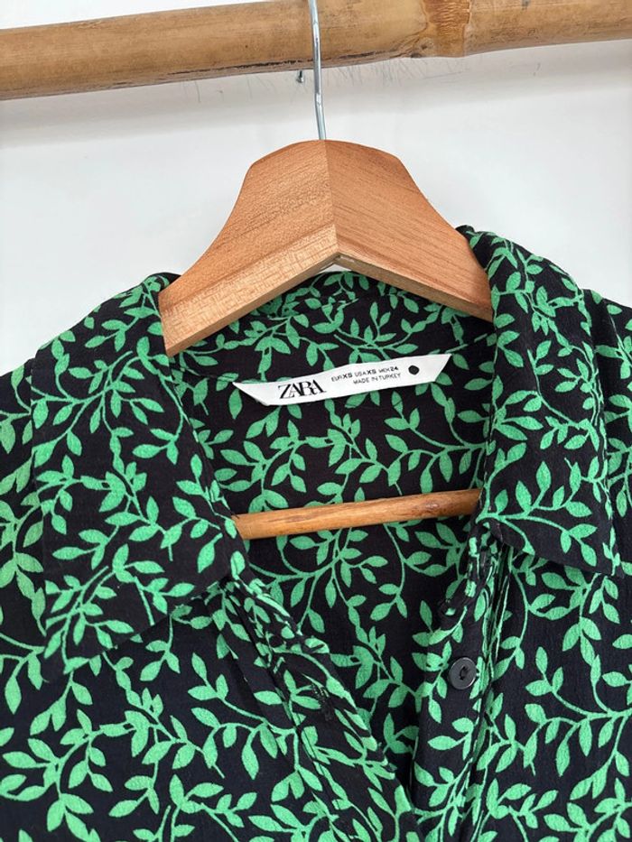 robe longue noire et verte Zara taille XS - photo numéro 2