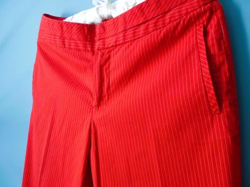 Pantalon Femme MEXX 36 S TBE Rouge rayures blanc revers