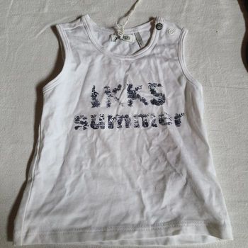 Tee-shirt sans manche ikks blanc 6 mois