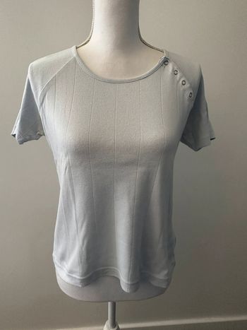 T-shirt bleu ciel gris en coton Vintage T38 M