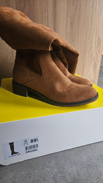 Bottes cuissardes marron camel, pointure 38, Eram