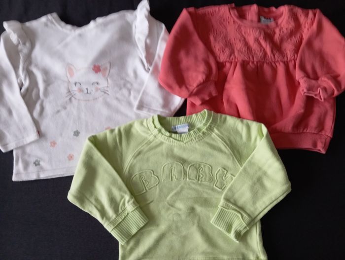 Lot pulls fille 12 mois