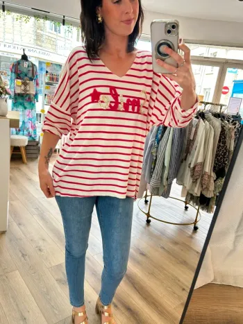 Pull femme top femme smile t-shirt femme taille 42 taille 44