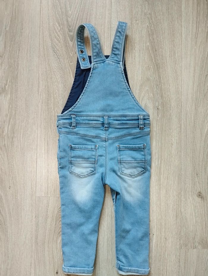 Salopette en jean bleu clair garçon 12 mois In Extenso - photo numéro 5