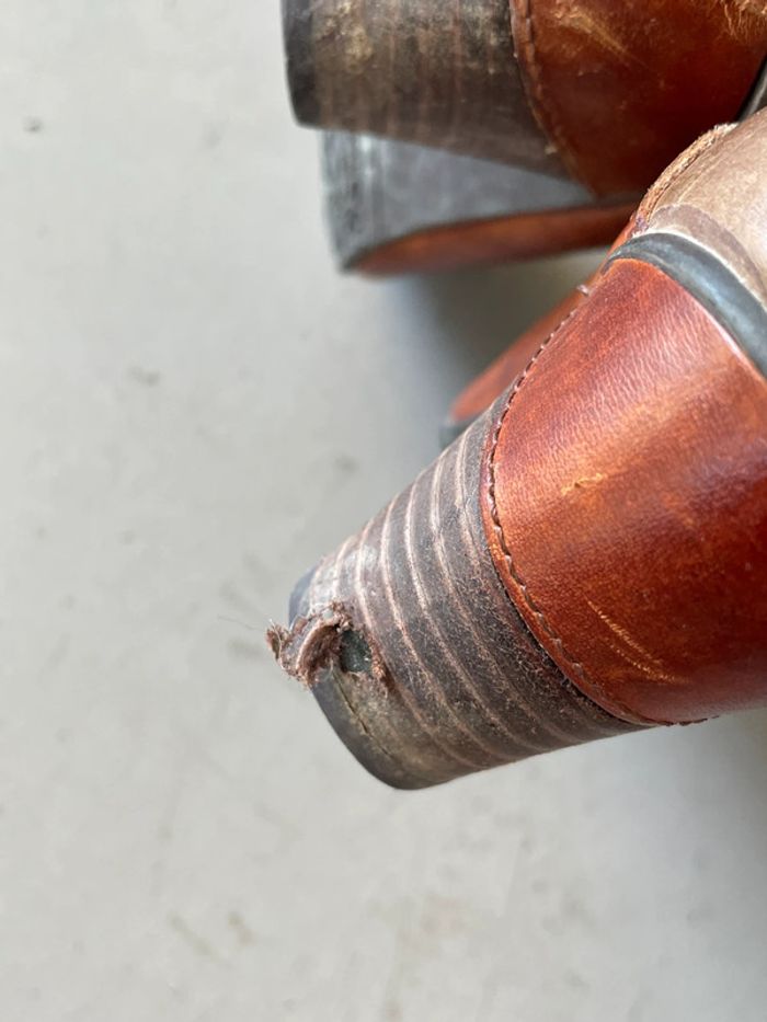 Bottines marrons vintage fleuries 38 - photo numéro 5