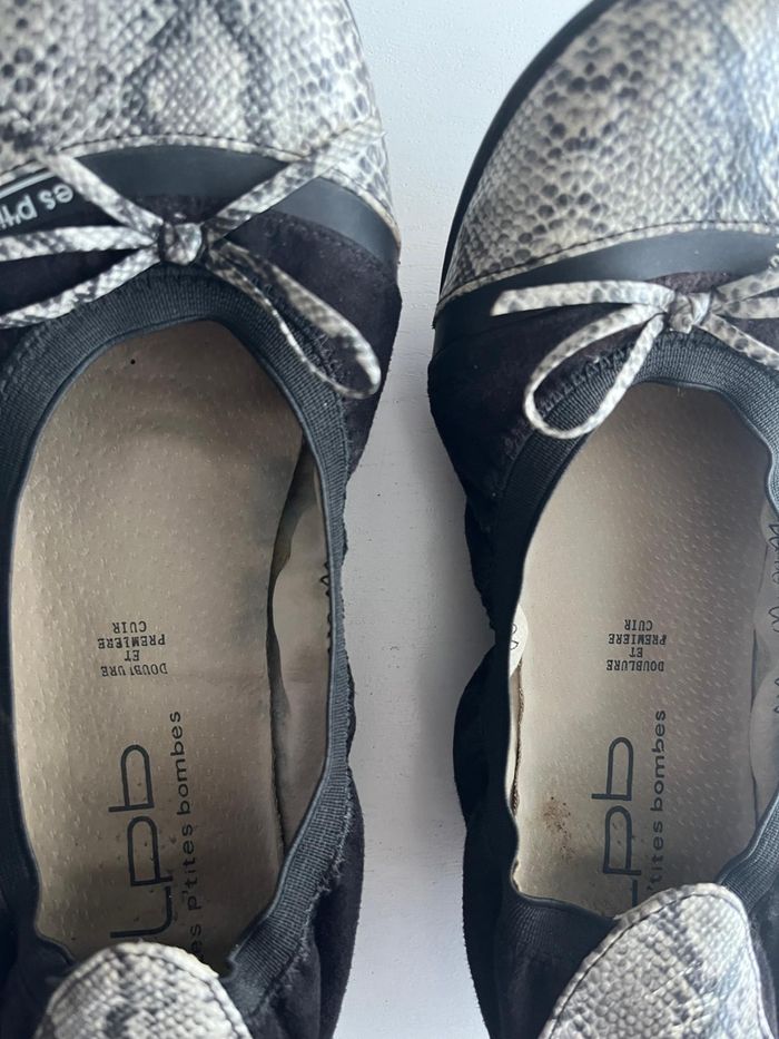 Ballerines LPB Les P'tites Bombes serpent, écailles T36 en cuir - photo numéro 3