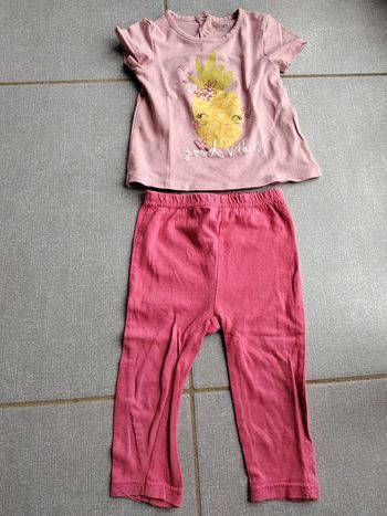 Ensemble t-shirt / legging rose T.18 M