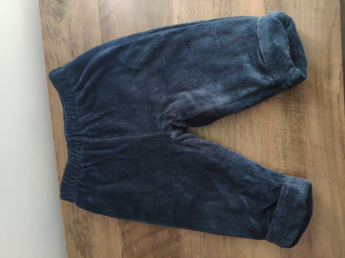 pantalon pyjama velours bleu marine 6 mois
