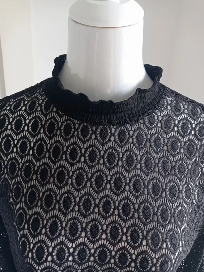 Magnifique haut d'été broderie dentelle transparent noir Pimkie - photo numéro 3