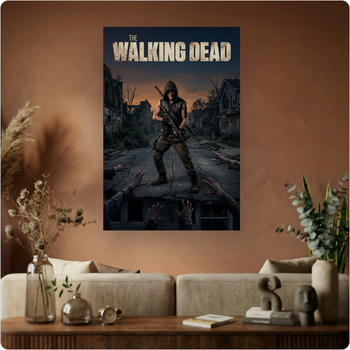 Affiche "The Walking Dead" poster survie zombies action déco murale A3 Sans cadre