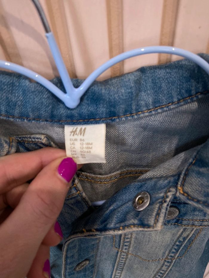 Blouson / veste court en jean -h&m- 86 cm - photo numéro 3