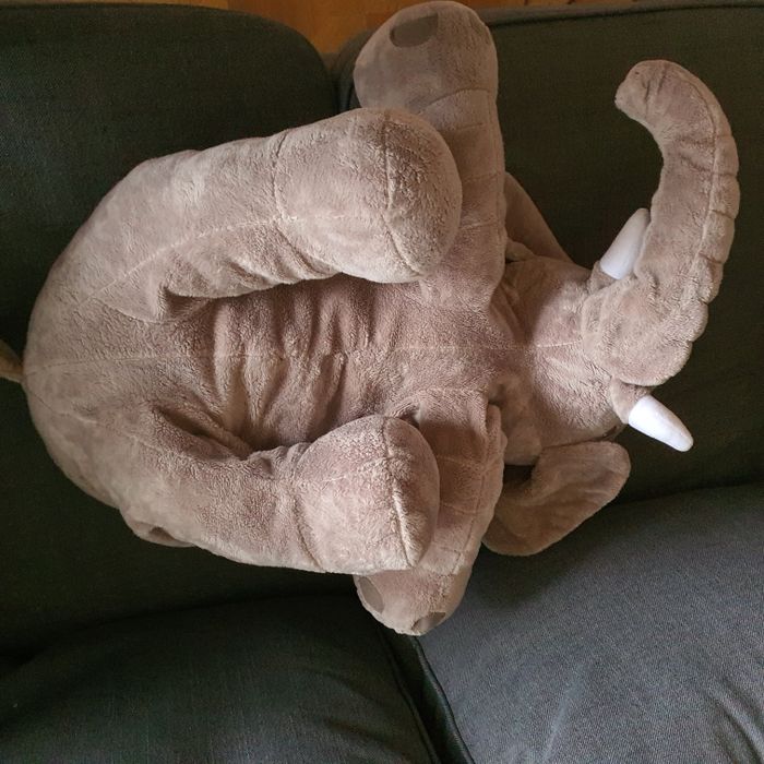 Peluche éléphant oreiller gris - photo numéro 5