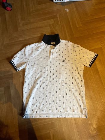 Polo blanc à motif