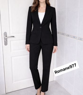 Jolie ensemble tailleur veste et pantalon noir femme Massimo dutti taille L/40