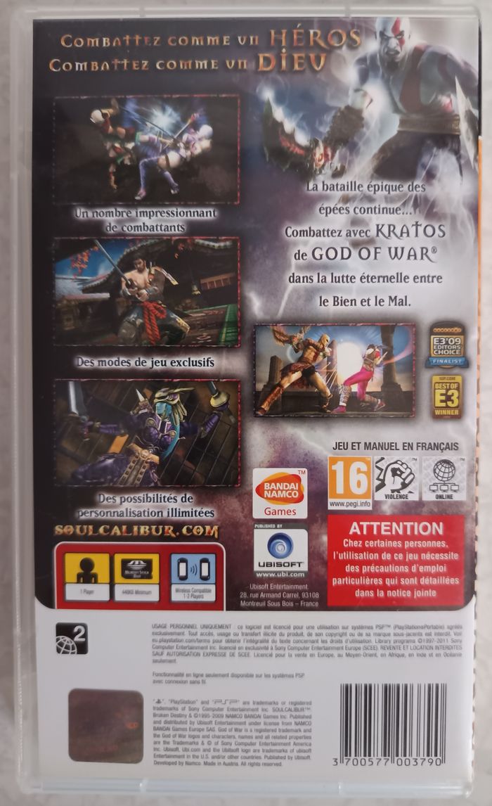 SoulCalibur : Broken Destiny ( Sony Playstation Portable, PSP) 2009 NAMCO - photo numéro 2
