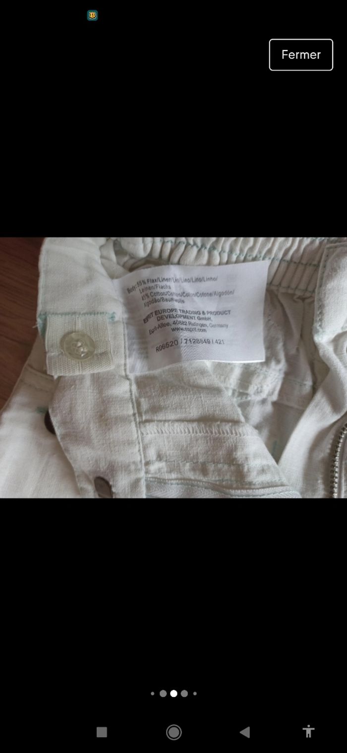 Pantalon blanc en lin et coton esprit 6 ans - photo numéro 6