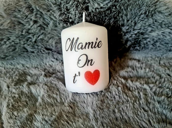 Bougie  personnalisée  a texte