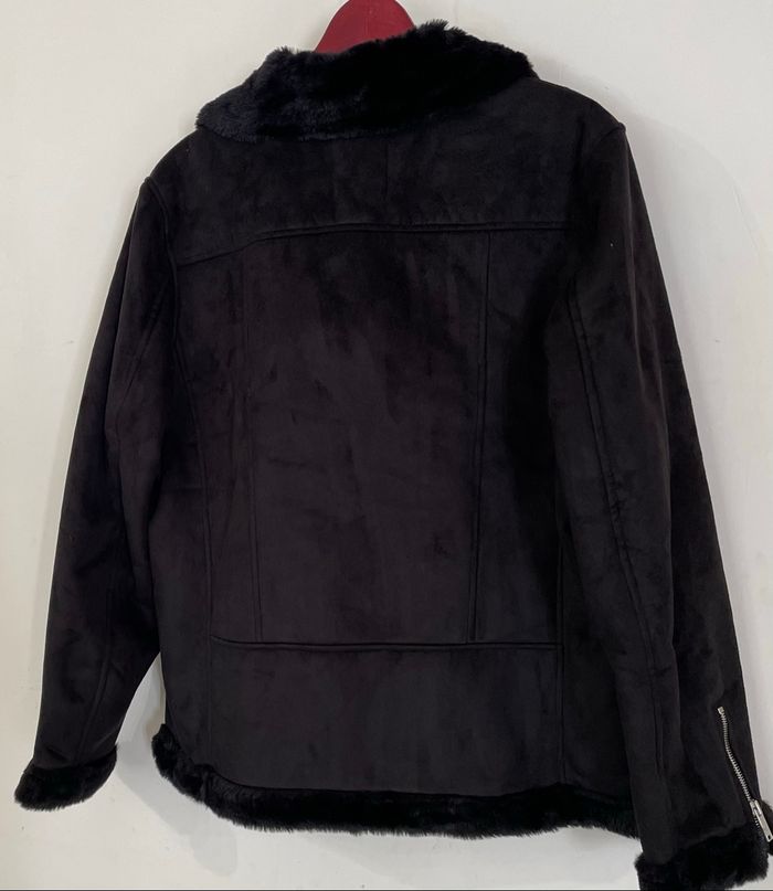 Veste Simili Daim à l’aspect Velouté Noir Homme Taille XL /42 Boohoo MAN - photo numéro 4