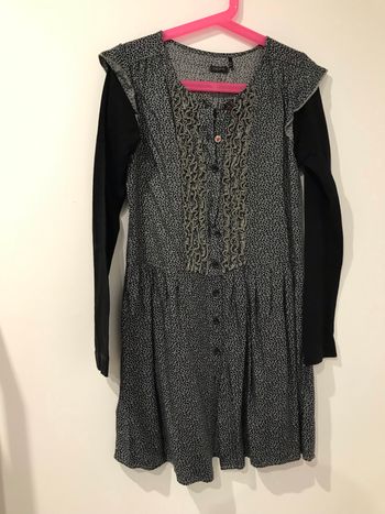Robe ikks noire / taupe fille 10 ans