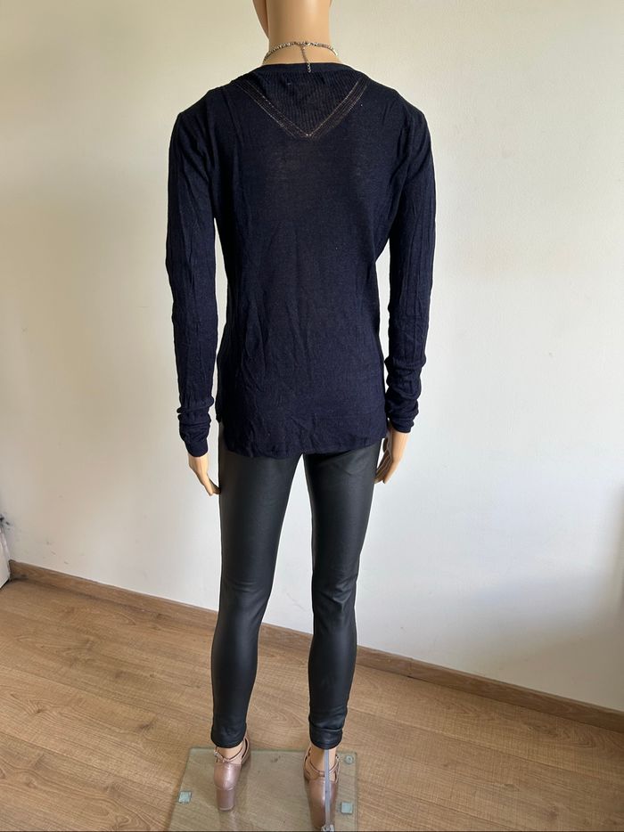 Pull bleu marine à manches longues LPB Woman taille M bon état - photo numéro 6