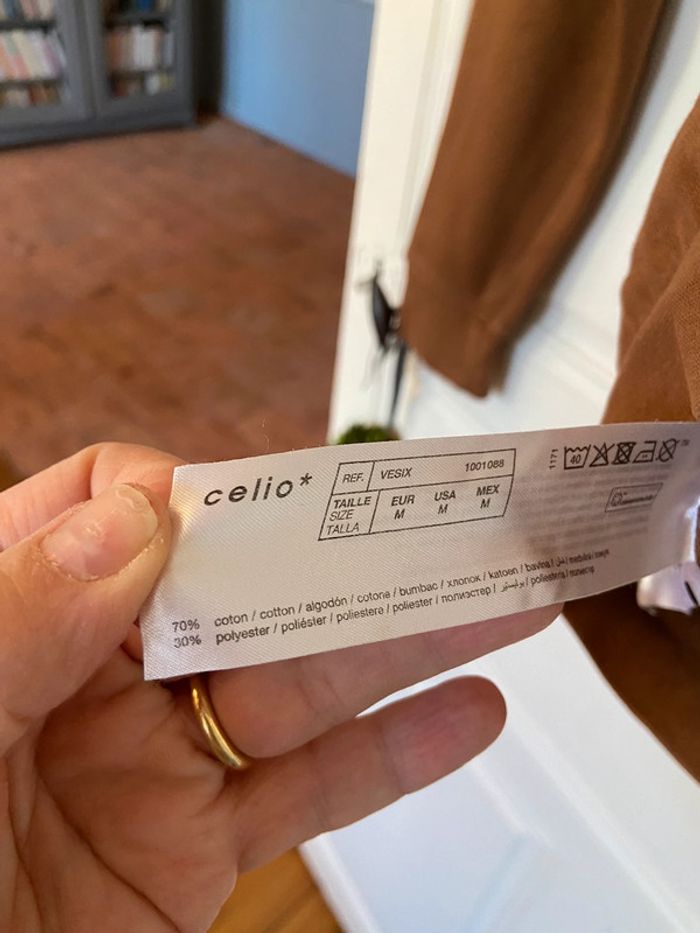 Sweat-shirt à capuche caramel Celio taille M - photo numéro 4