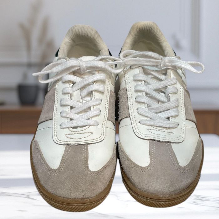 Baskets blanches et grises et cuir et nubuck Zara T35 - photo numéro 2