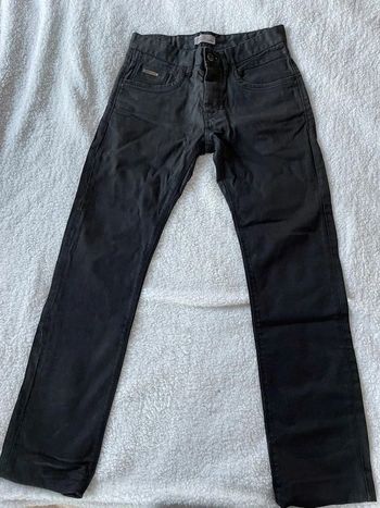 Jean droit straight noir effet cuir mat uni classique avec poches - Celio