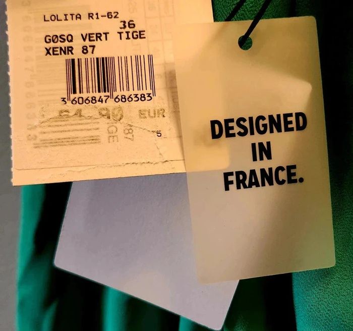 Robe asymétrique drapée verte Naf Naf - photo numéro 3