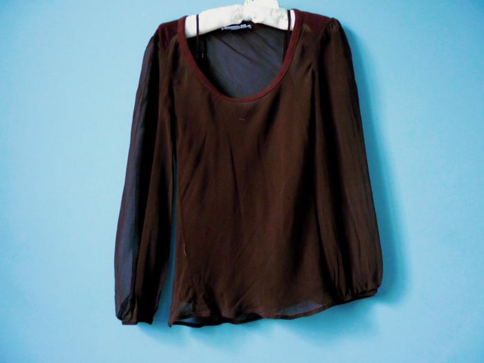 Blouse debardeur To The Max Femme S 36 voile TBE twin set marron