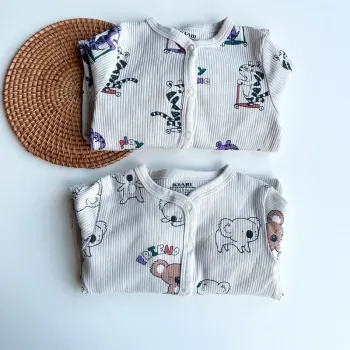 Lot 2 pyjamas côtelé 1 pièce 12 mois