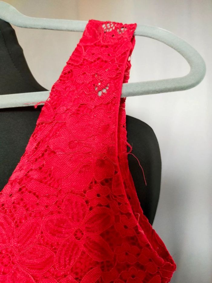 Robe bicolore dentelle rouge & jupe noire – T. 34 (petit) - photo numéro 5
