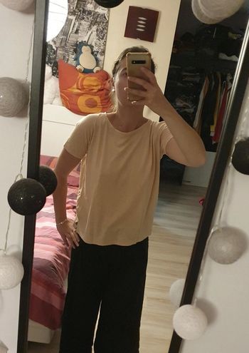 T-shirt beige rosé Kiabi S