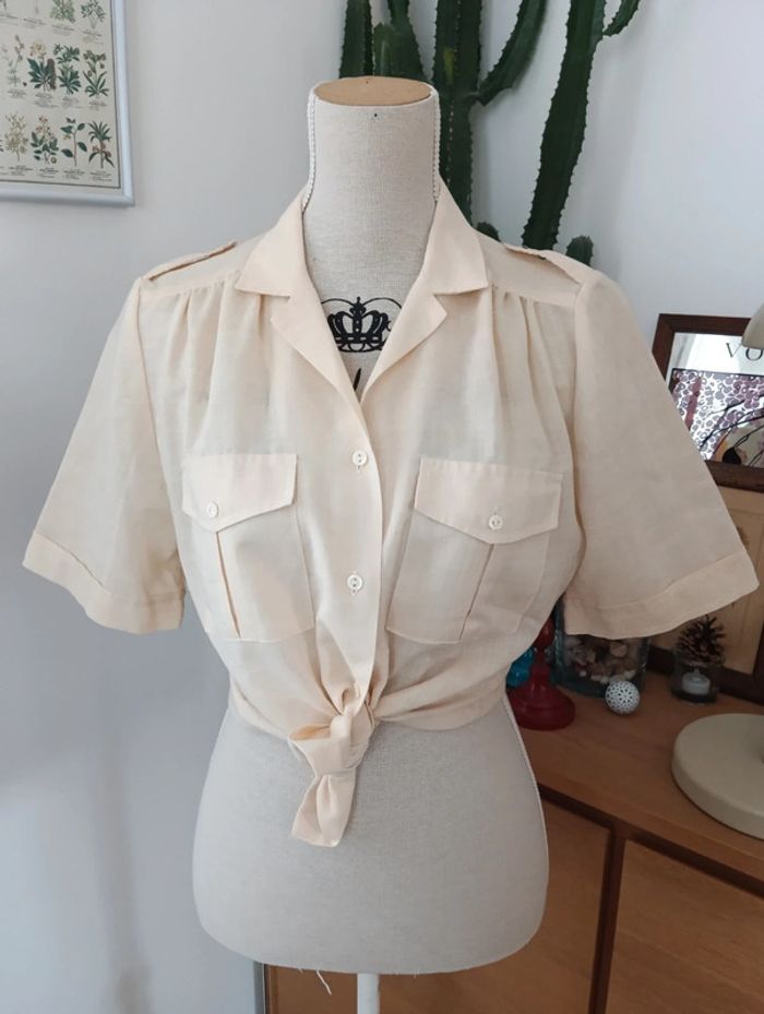 Chemise vintage écrue taille 40 estimée - photo numéro 4