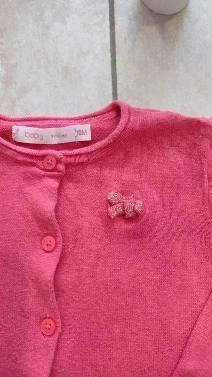 Gilet boutonné rose 18 mois gémo - photo numéro 2