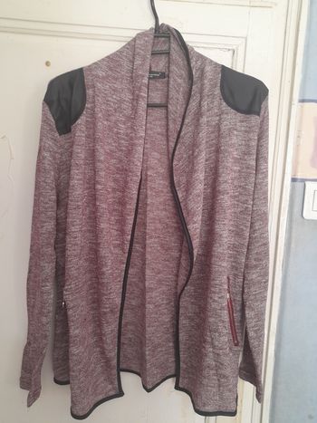 Gilet rose chiné/bordeaux, taille M